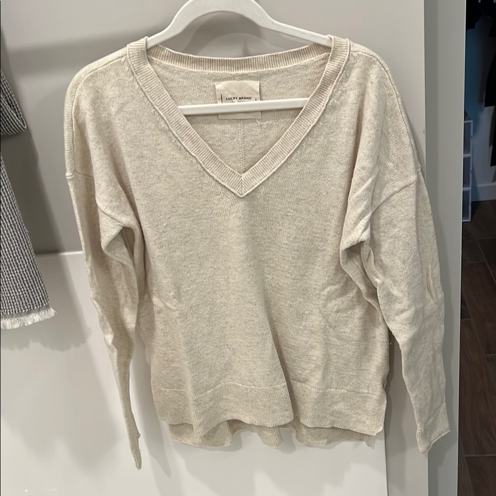 LUCKY BRAND | Cream V-Neck Sweater